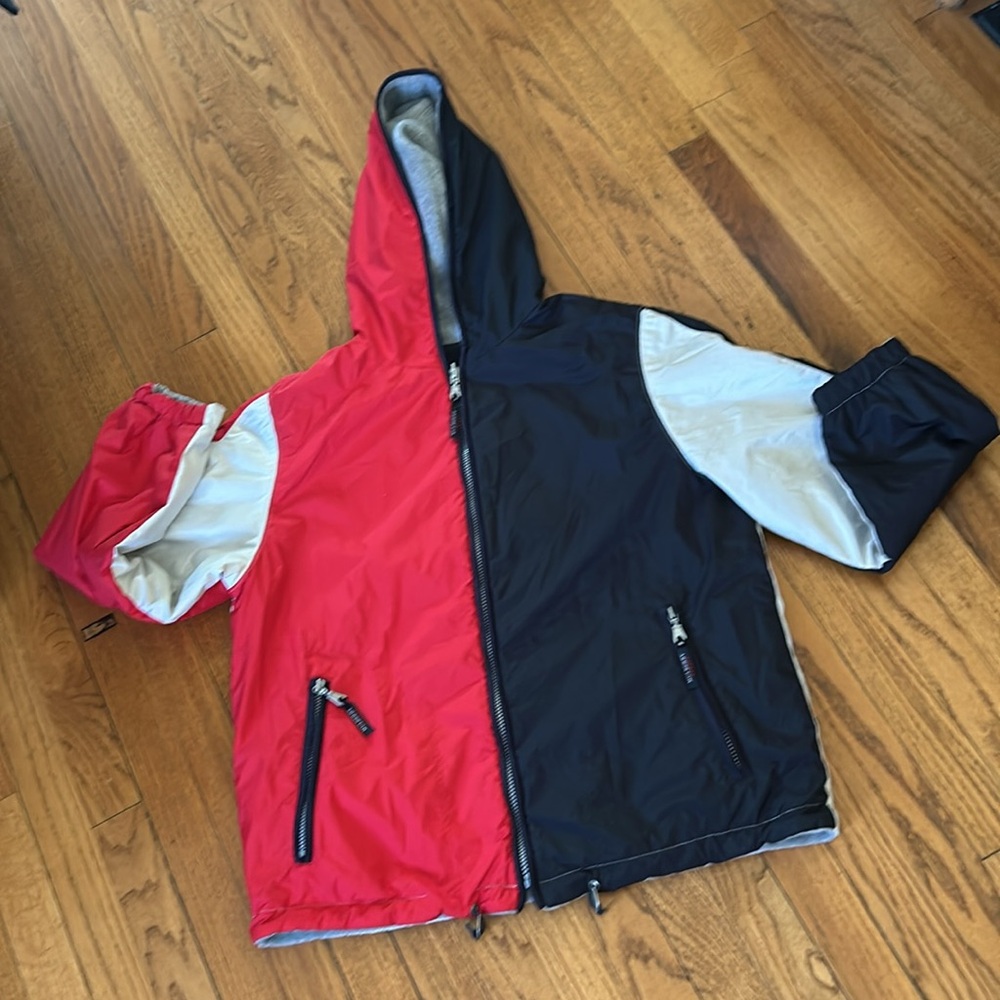 VINTAGE Americana Sport Reversible Color Block Jacket Fleece Lined